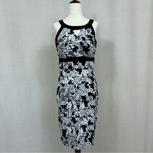 White House Black Market Black and White Cocktail Dress 6
